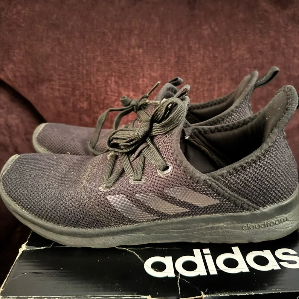 adidas Women's Black Knit Lace-Up Athletic Sneakers - Picture 3 of 6